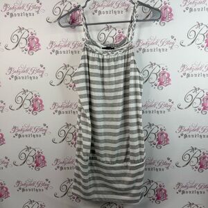 Candy Couture dress braided straps stripes Y2K flowy Striped Halter Dress